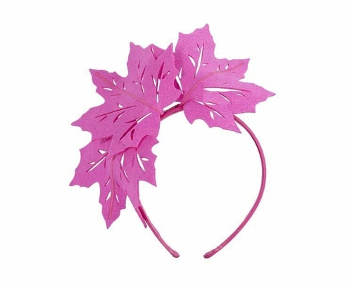 Fuchsia laser cut maple leafs on headband