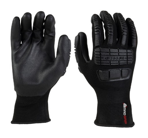 Mad-Grip 0MG14F5BLKM Medium Ergo Impact Work Gloves  Black