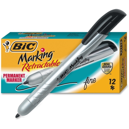 Bic BICPMR11BK Retractable Permanent Markers - Black