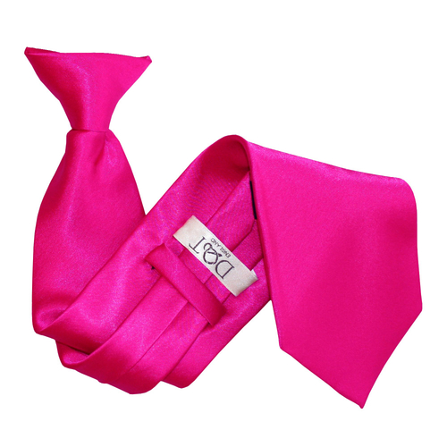 Plain Satin Clip-On Tie - Hot Pink