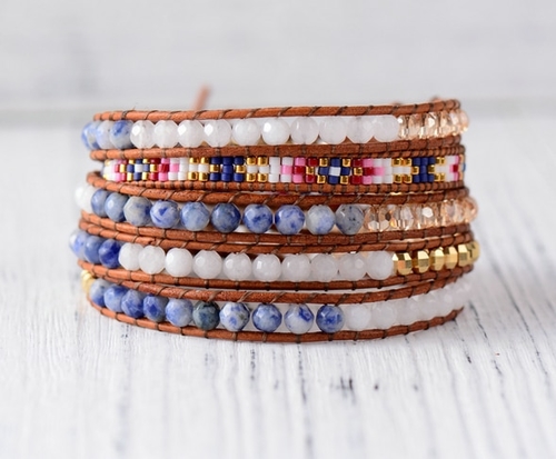 Exclusive Natural Stones Gold Beads Selected Glass