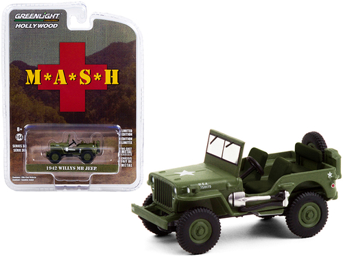 1942 Willys MB Jeep Army Green \MASH\" (1972-1983) TV Series