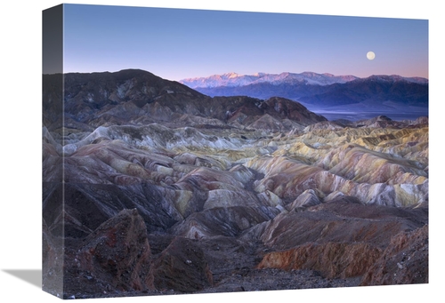 12 x 16 in. Full Moon Rising Over Zabriskie Point, Death Valley Na