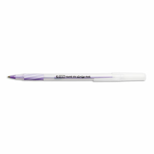 Bic GSMG11-PE Ultra Round Stic Grip Ballpoint Stick Pen  Purple Ink  M