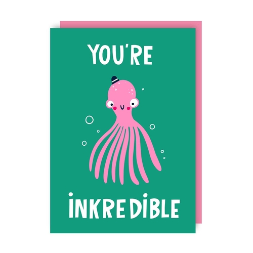 Inkredible Octopus Love Card (Valentine's, Anniversary) (Pack of 6)