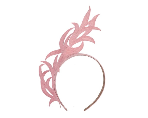 Pink lace crown fascinator headband