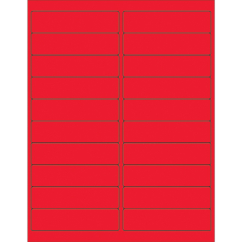 Box Partners LL177RD 4 x 1 in. Fluorescent Red Rectangle Laser Labels 