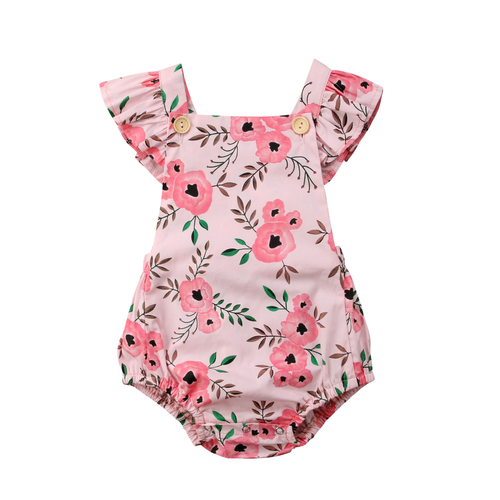 Newborn Infant Baby Girl Floral Sleeveless