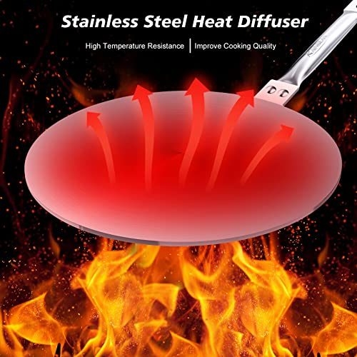 7.5/8/9.25Inch Heat Diffuser Simmer Ring Plate, Stainless Steel with