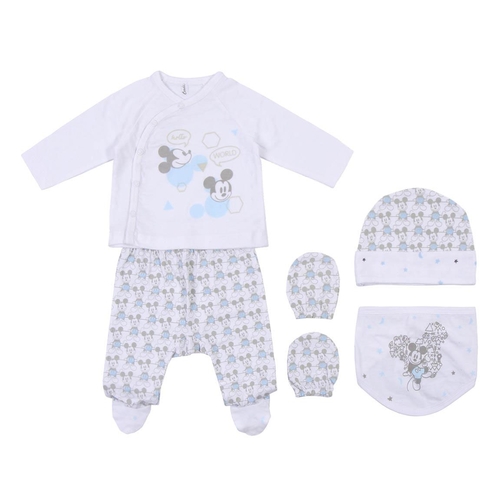 Set of clothes Mickey Mouse 4 Pieces White (1 month)