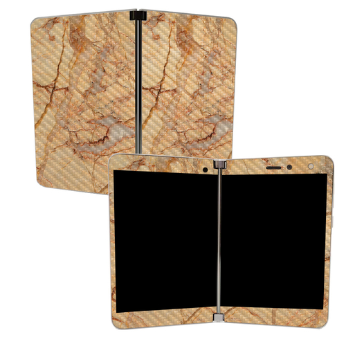 MightySkins CF-MISURDUO-Amber Marble Carbon Fiber Skin for Microsoft S