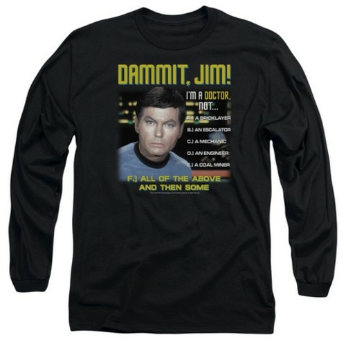 Trevco Star Trek-All Of The Above - Long Sleeve Adult 18-1 Tee - Black