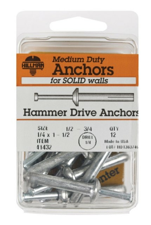 Hillman 41432 0.25 x 1.5 in. Hamdri Zamac Nailin Anchor- pack of 5