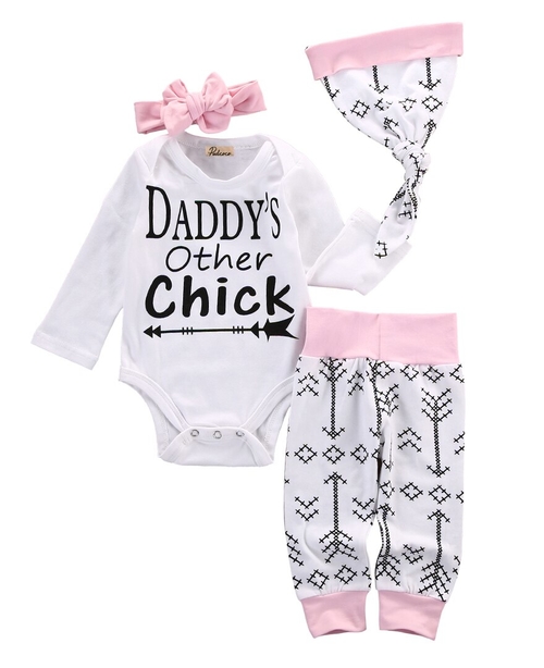 Newborn Baby Little Girl Romper Tops And Long