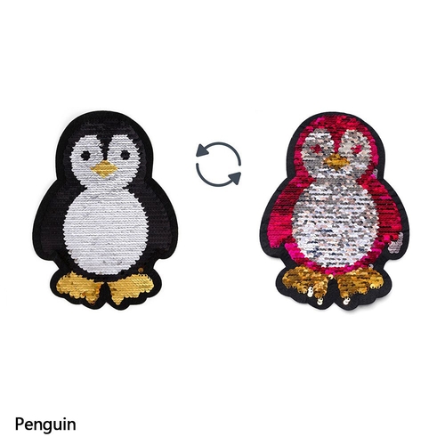 Penguin Reversible Patch Change color Sequins Sew