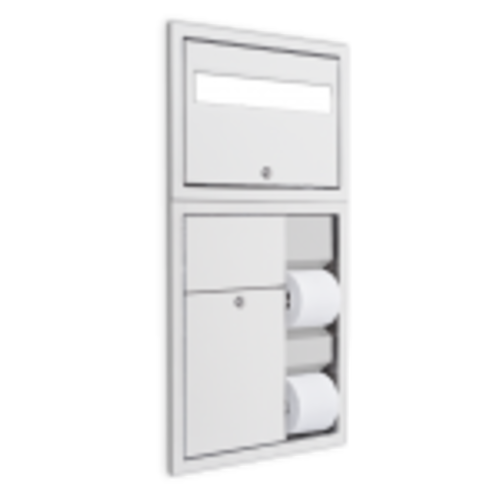 AJW U860-SM Seat Cover & Dual Toilet Tissue Dispenser With Sanitary Na