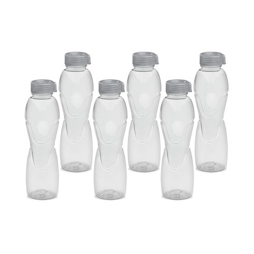 Set of 6, 800 ml Each Flower Fire Printed Glass water bottle