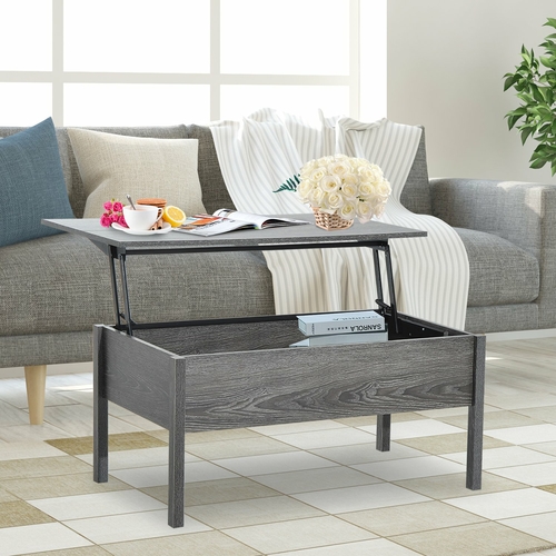 HOMCOM 39" Modern Lift Top Coffee Table with Hidden Storage