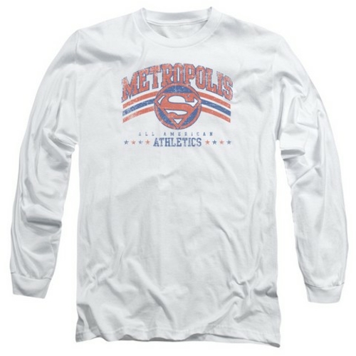 Trevco Dc-Metropolis Athletics - Long Sleeve Adult 18-1 Tee - White & 