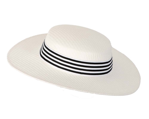 White and Black boater hat