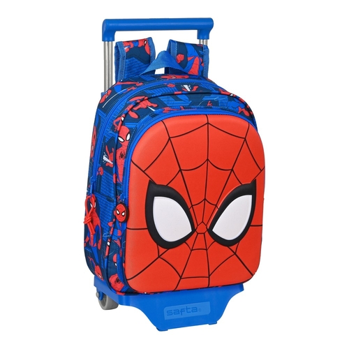 School Rucksack with Wheels Spiderman Great power 27 x 33 x 10 cm Blue