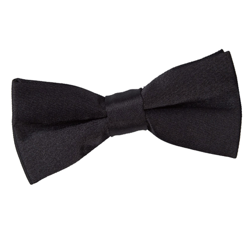 Plain Satin Pre-Tied Bow Tie - Boys - Black