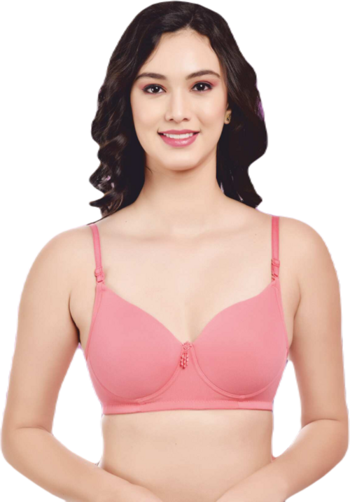 Comfortfit Non-Padded Non-Wired Molded Full Coverage Bra  Pink