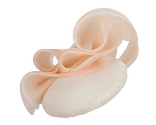 Designers cream & nude pillbox fascinator