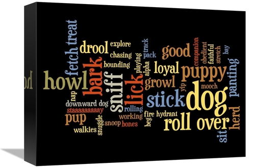 Global Gallery GCS-388308-1216-142 12 x 16 in. Dog Words 2 Art Print -
