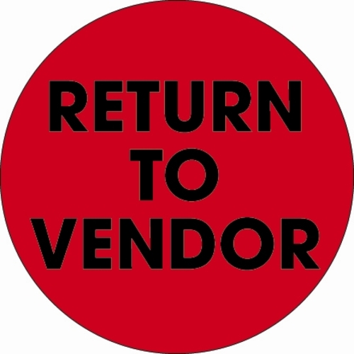 Tape Logic DL1268 2 in. Circle - Return To Vendor Fluorescent Red Labe