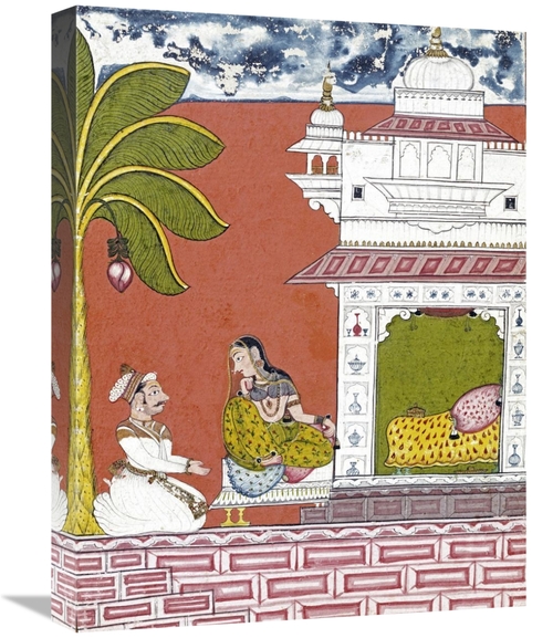 Global Gallery GCS-268437-22-142 22 in. A Lady Seated Outside Her Bedc