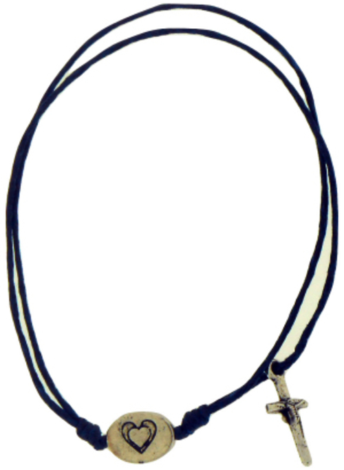 Solid Rock Jewelry 144671 Dark Blue Cotton Adjustable Friendship with 