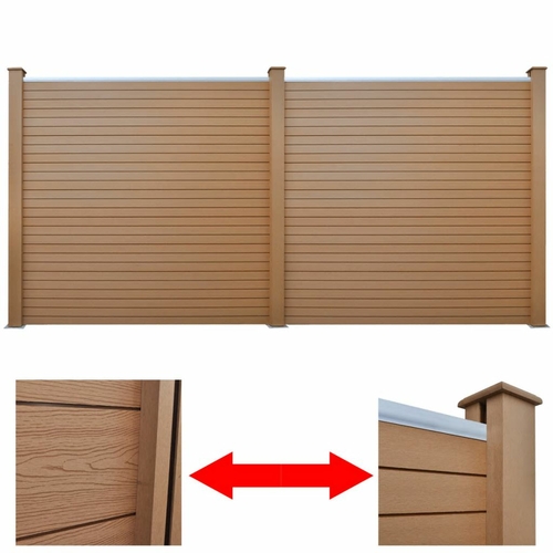 Fence Panel WPC 41.3"x(41.3"-72.8") Brown