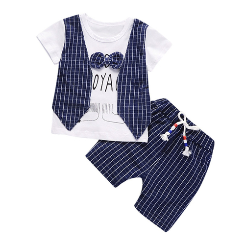 New 2Pcs Infant Baby Boys Summer Clothes Set Short