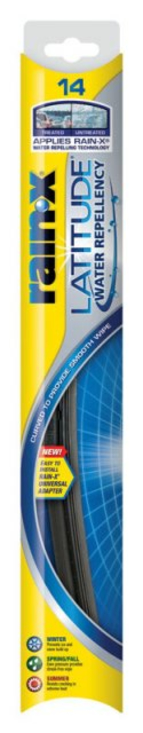 Rain-X 5079272-2 14 in. Latitude Water Repellency Wiper Blade  Black