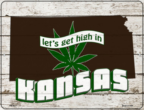 Smart Blonde PM-3213 4.5 x 6 in. Get High in Kansas Novelty Mini Metal