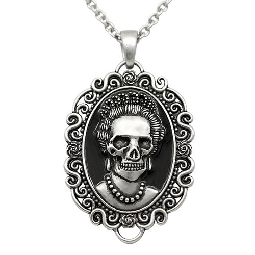 Skull Queen Cameo Necklace