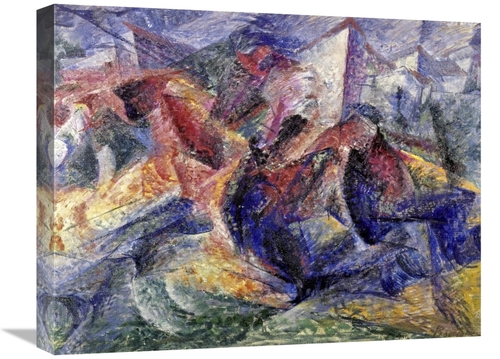 Global Gallery GCS-281734-22-142 22 in. Horse, Horseman & Building