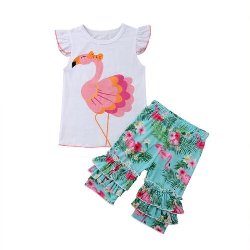 Newborn Kids Baby Girls Sleeveless Flamingo