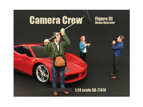 Camera Crew Figure III \Boom Operator\" For 1:24 Scale Models by