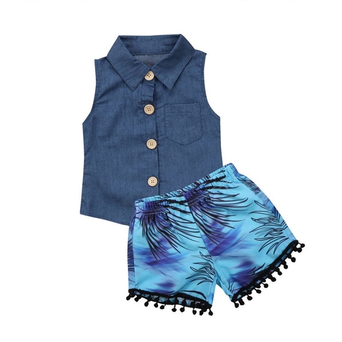 Fashion Toddler Baby Girls Sleeveless Denim