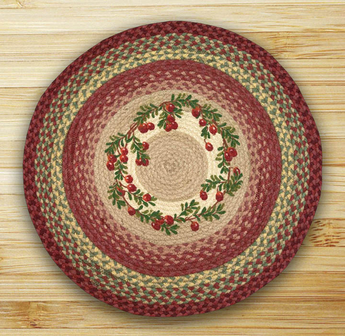Earth Rugs 66-390C Cranberries Round Patch