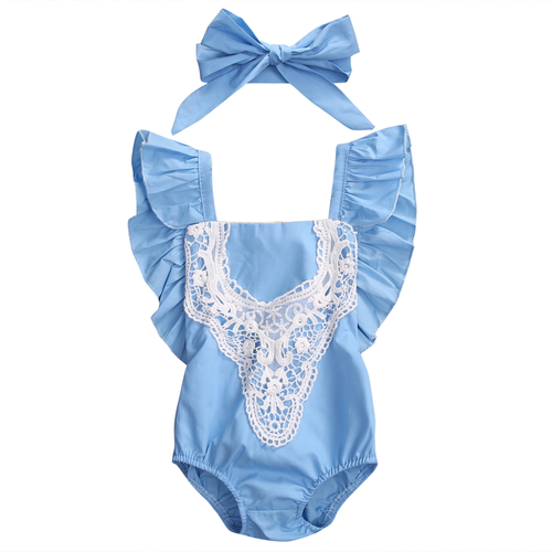 Toddler Infant Baby Girl Lace Bodysuit Jumpsuit
