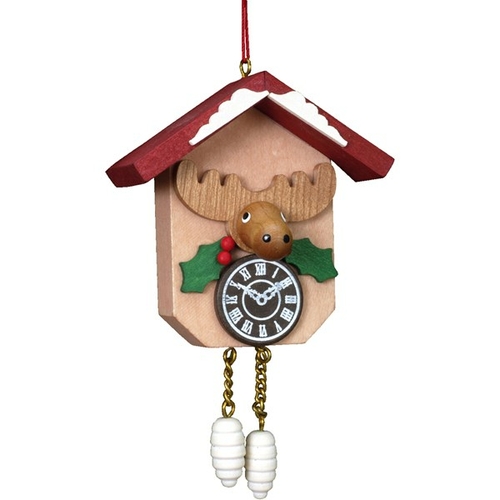 ULBR 10-0406 Christian Ulbricht Ornament - Elk on Cuckoo Clock