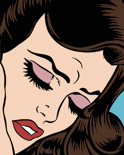 Paint by Numbers - WOMAN WITH AN UMBRELLA AND THE SUNSET