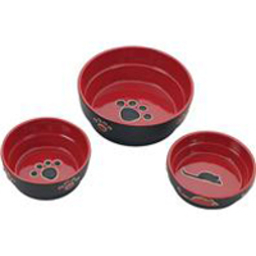 Ethical Stoneware Dish 688835 7 in. Fresco Dog Dish - Red