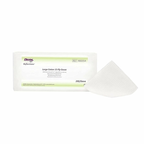 Dukal Facial Wipes 4" x 4". Pack of 200 Large Gauze Wipes for skin