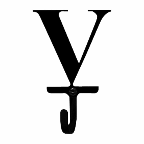 Wrought Iron Letter V Wall Hook Small