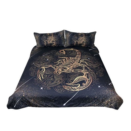 Gold Scorpion Bedding Set Queen Meteor Scorpio