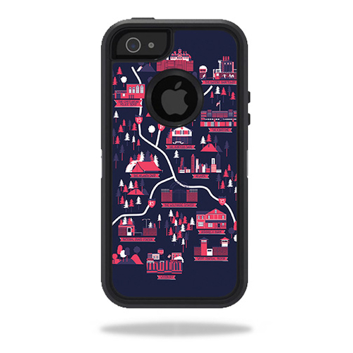 MightySkins OTDIP5-Zombie Apocalypse Map Skin for Otterbox Defender iP